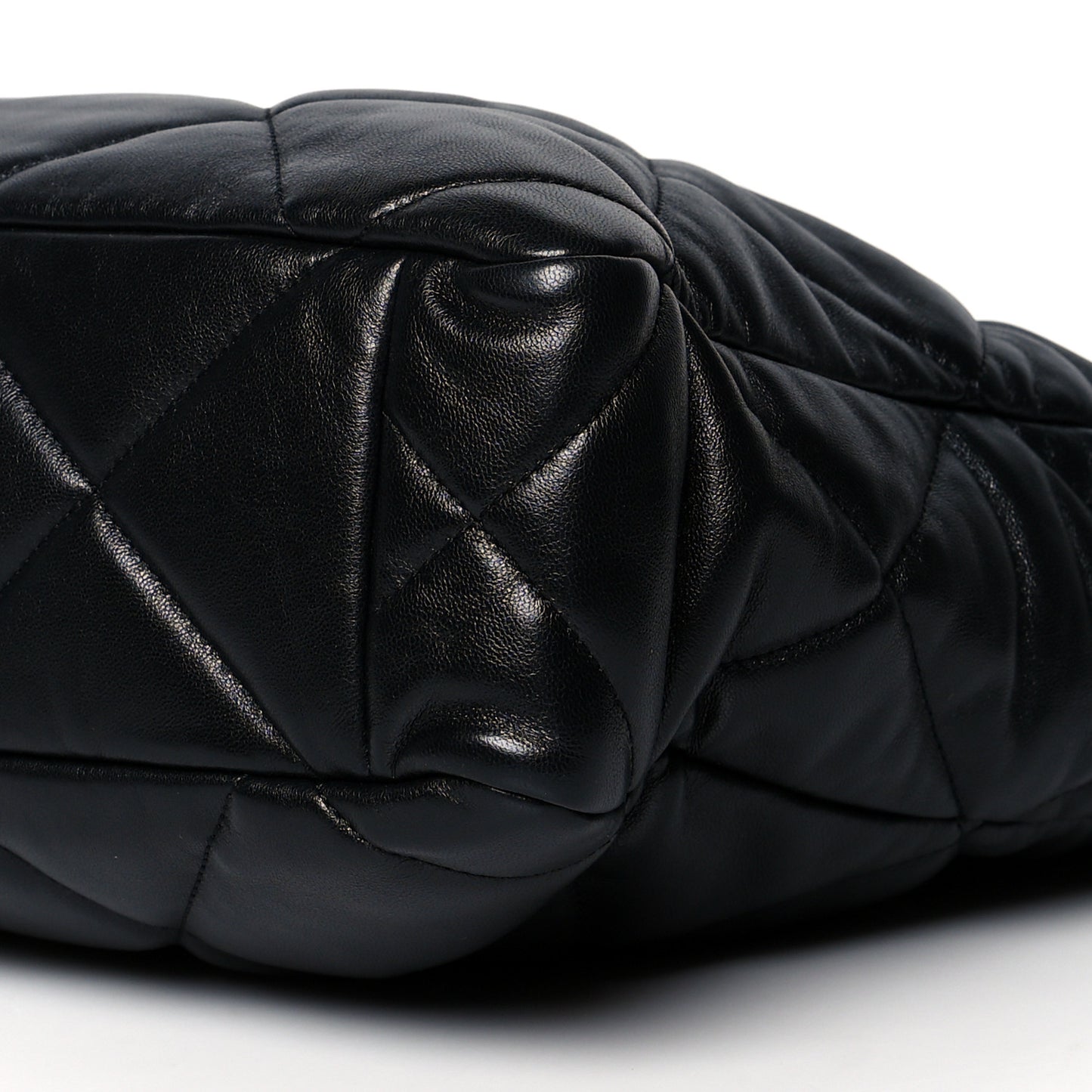 Lambskin Quilted Chanel 19 Shopping Bag Black