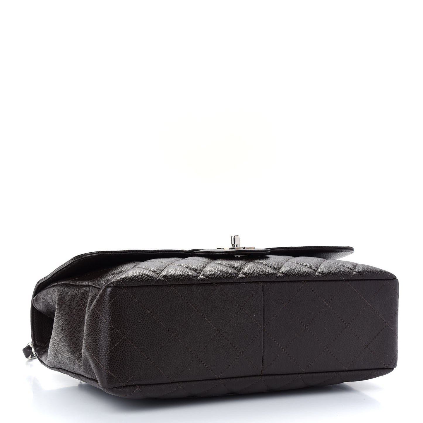 Caviar Quilted Jumbo Single Flap Dark Brown