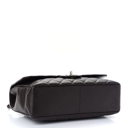 Chanel Caviar Quilted Jumbo Single Flap Dark Brown 3 of 8