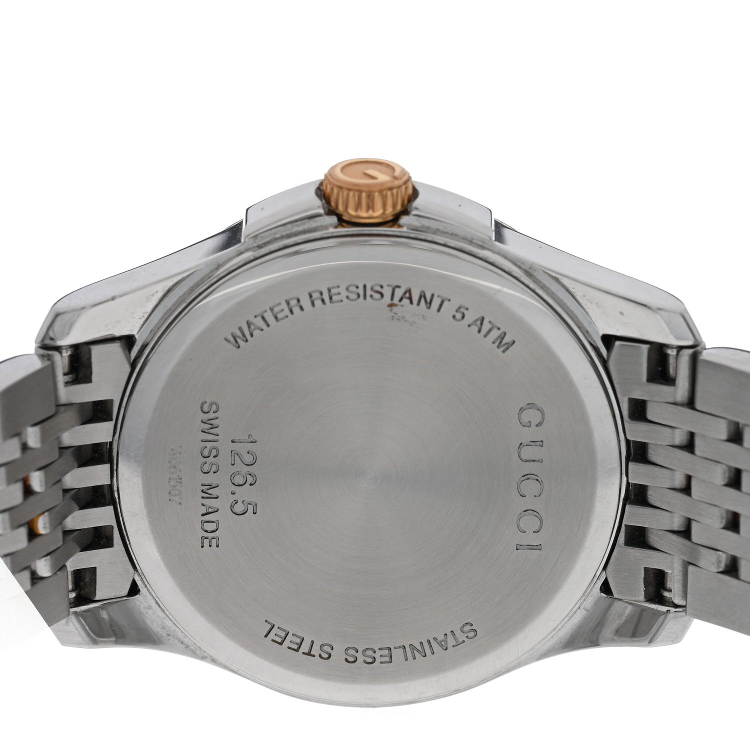 Gucci Stainless Steel Diamond Mother of Pearl 27mm G-Timeless Two Tone Quartz Watch 4 of 5