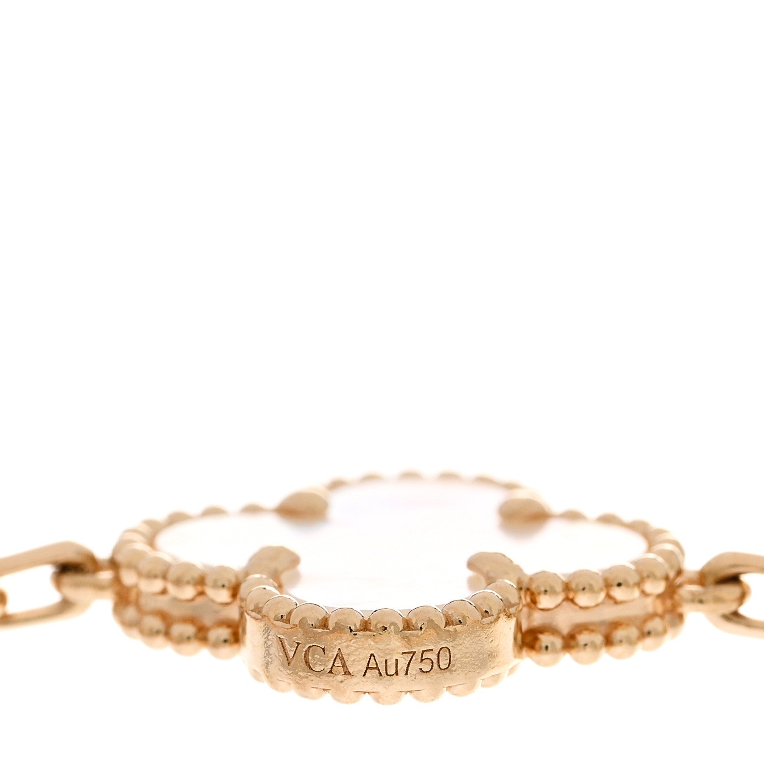 Van Cleef & Arpels 18K Yellow Gold Mother of Pearl 5 Motifs Vintage Alhambra Bracelet 4 of 5