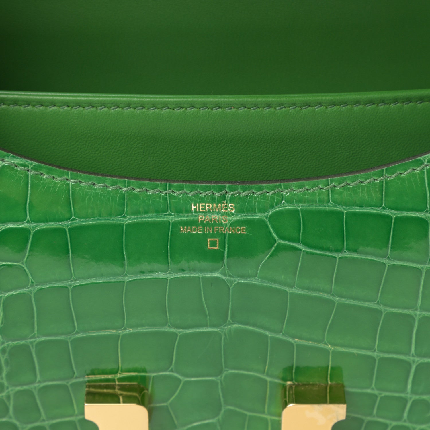 Hermes Shiny Alligator Constance 18 Cactus 6 of 21