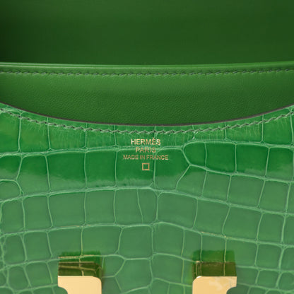 Hermes Shiny Alligator Constance 18 Cactus 6 of 21