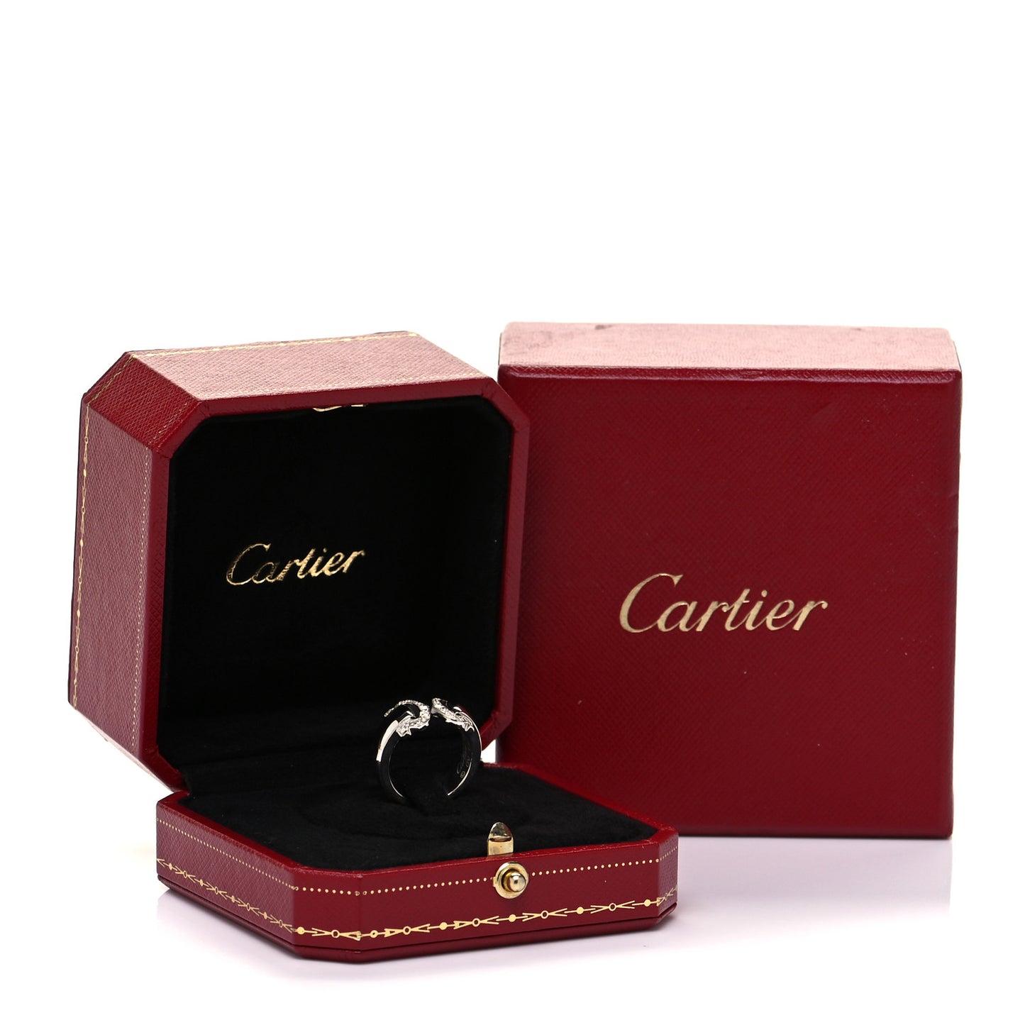 18K White Gold Diamond C De Cartier Ring 49 4.75