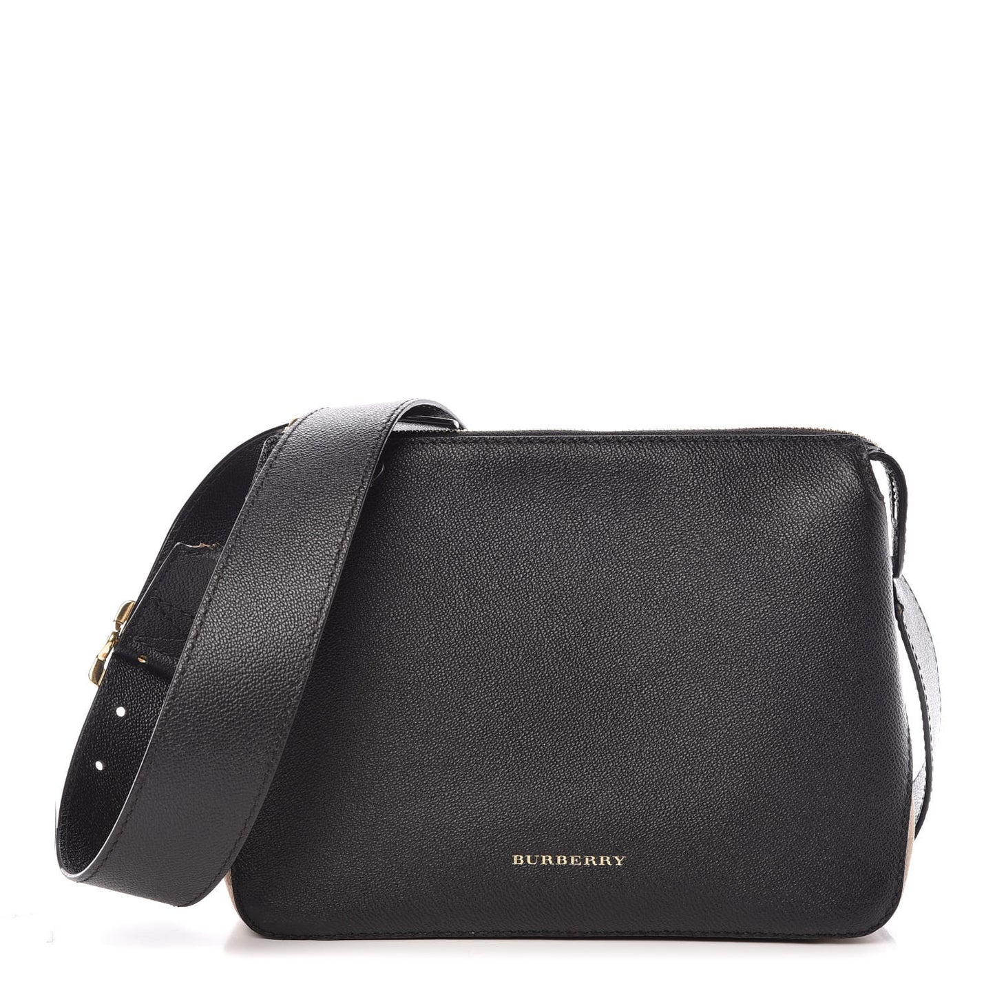 Soft Grain Calfskin House Check Small Helmsley Crossbody Black