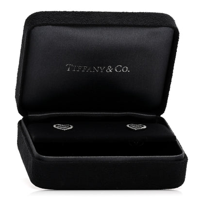 Tiffany 18K White Gold Diamond Return To Tiffany Heart Tag Earrings 5 of 5