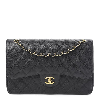Chanel Caviar Quilted Jumbo Double Flap Black 1 of 12