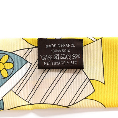 Hermes Silk Les Murmures de la Foret Twilly Jaune Vif Vert Miel 3 of 4