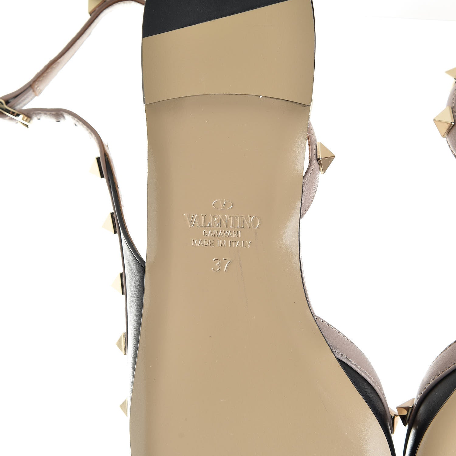 Valentino Garavani Nappa Rockstud Slingback Flats 37 Black Poudre 6 of 9