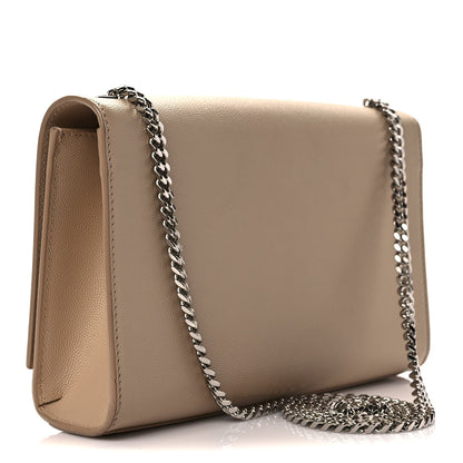 Saint Laurent Grain De Poudre Medium Monogram Kate Satchel Dark Beige 3 of 10