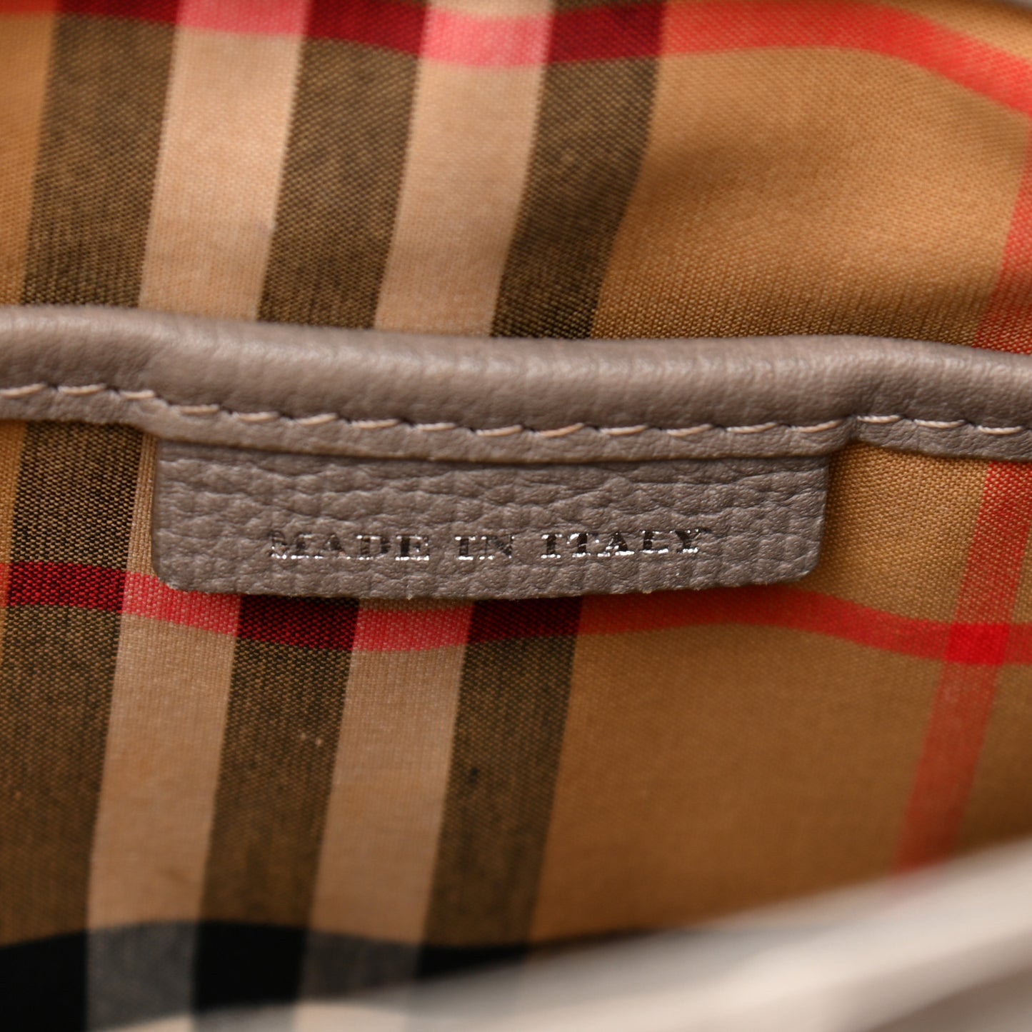 Derby Calfskin House Check Small Banner Tote Pale Taupe