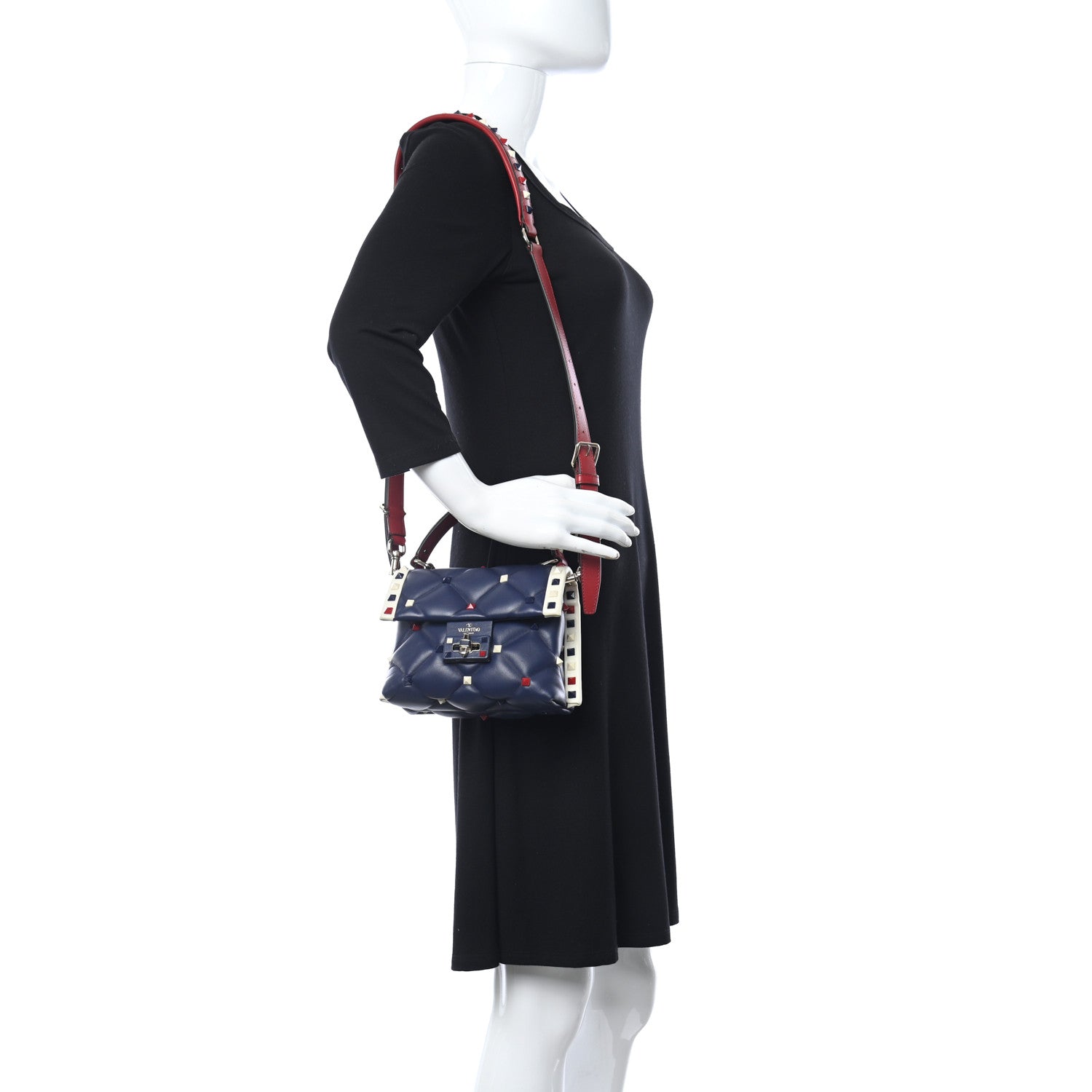 Valentino Garavani Nappa Mini Candystud Top Handle Bag Navy 2 of 11