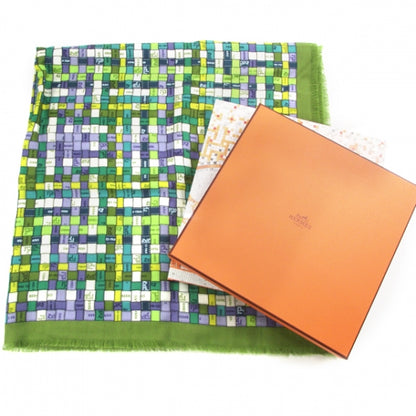 Hermes Cashmere Silk Bolduc Au Carre Scarf 90 Olive 3 of 7