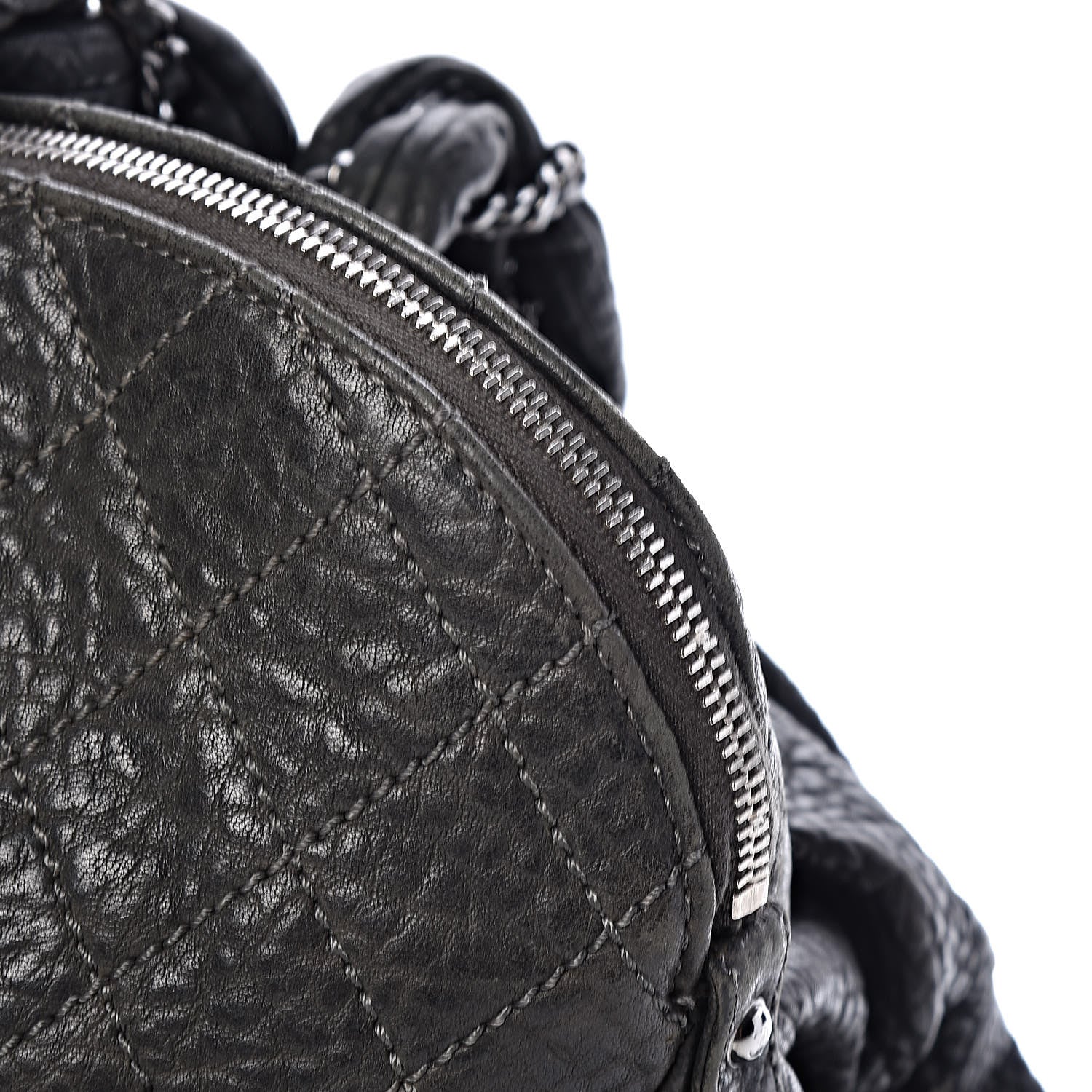 Chanel Distressed Lambskin Large Lady Braid Satchel Dark Grey 17 of 17