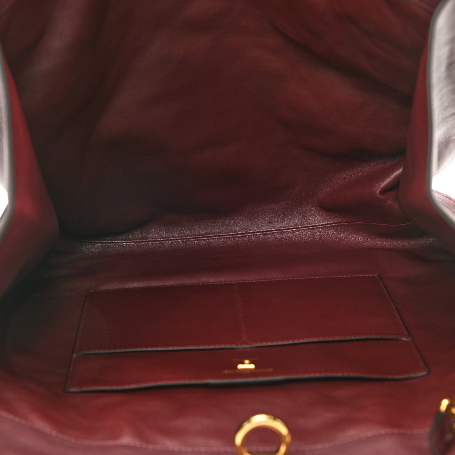 Salvatore Ferragamo Calfskin Gancini Embossed Trifolio Tote Bag Burgundy 5 of 7