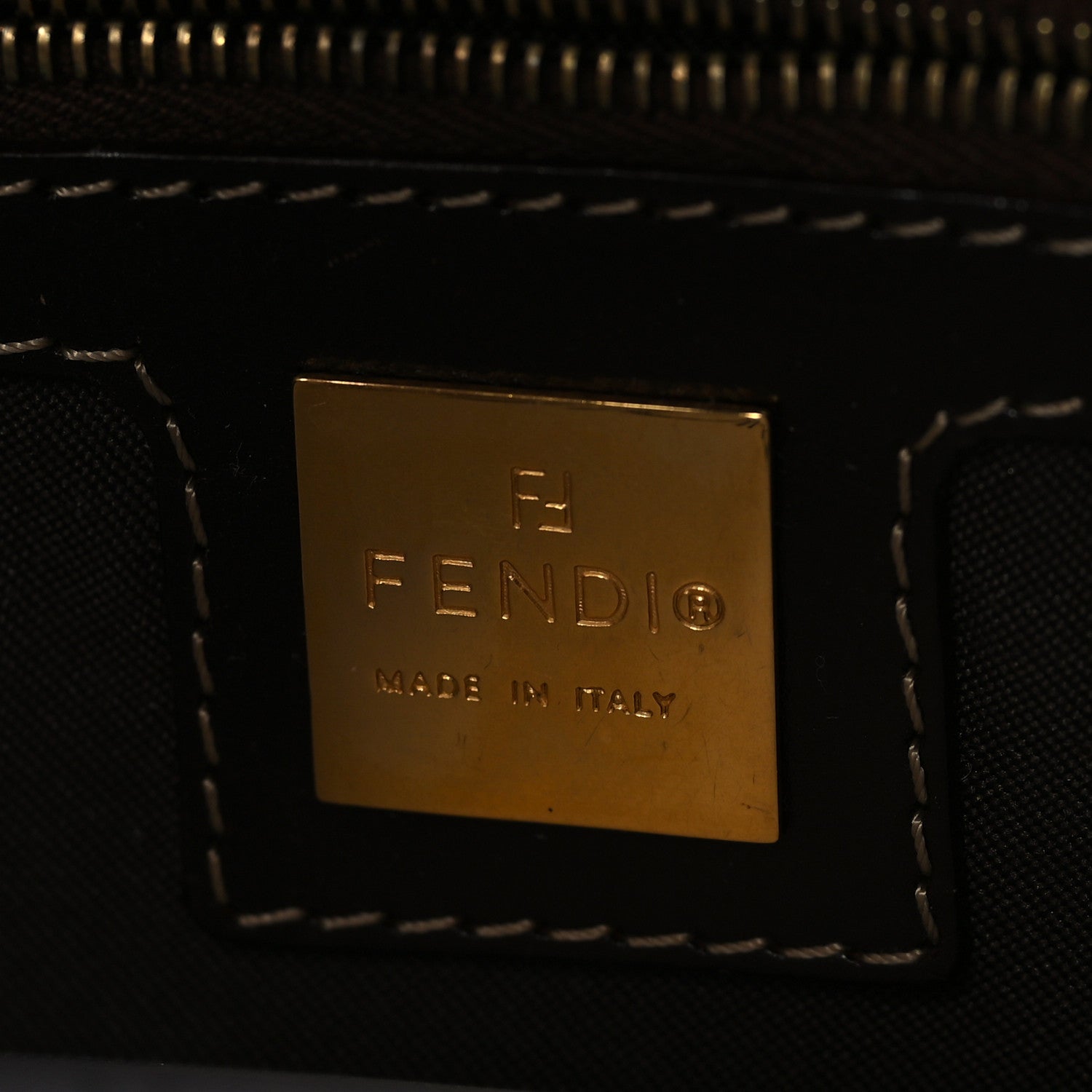 Fendi Vinyl Zucchino Baguette Tobacco 6 of 13