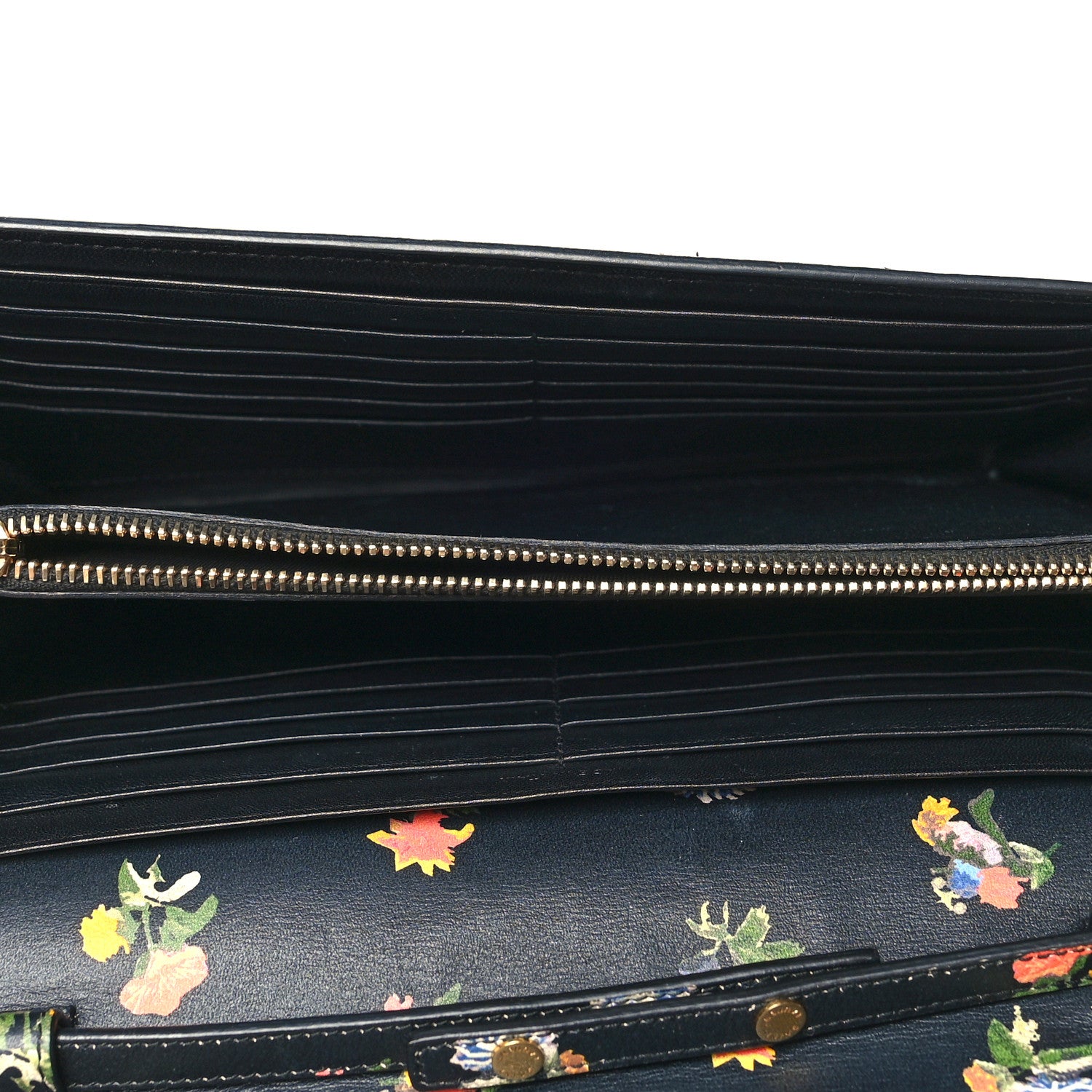 Saint Laurent Calfskin Prairie Flower Printed Small Monogram Clutch Black Multicolor 5 of 12