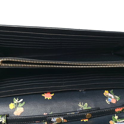 Saint Laurent Calfskin Prairie Flower Printed Small Monogram Clutch Black Multicolor 5 of 12