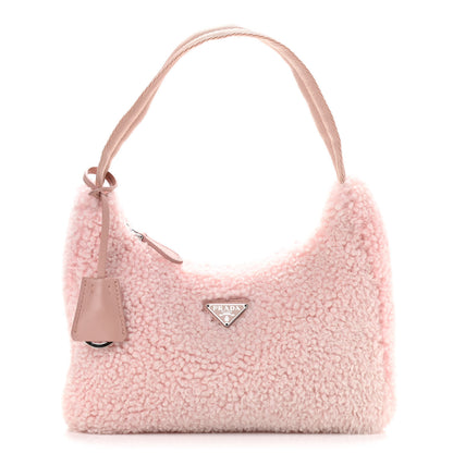 Prada Shearling Mini Re-Edition 2000 Bag Orchidea 1 of 9