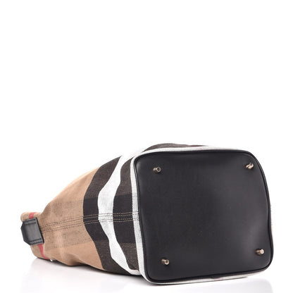 Burberry Canvas Mega Check Medium Ashby Hobo Black 5 of 8