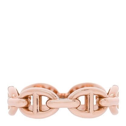 Hermes 18K Rose Gold PM Chaine D'Ancre Enchainee Ring 55 7.25 1 of 7