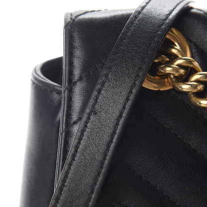 Gucci Calfskin Matelasse Medium GG Marmont Shoulder Bag Black 11 of 11