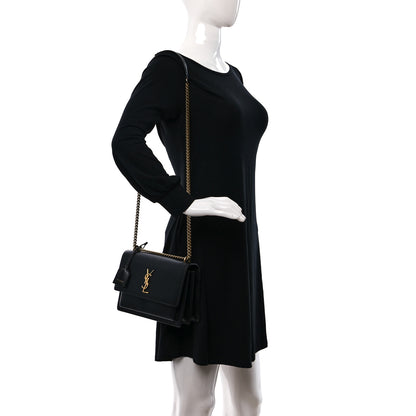 Saint Laurent Calfskin Medium Monogram Sunset Black 2 of 9
