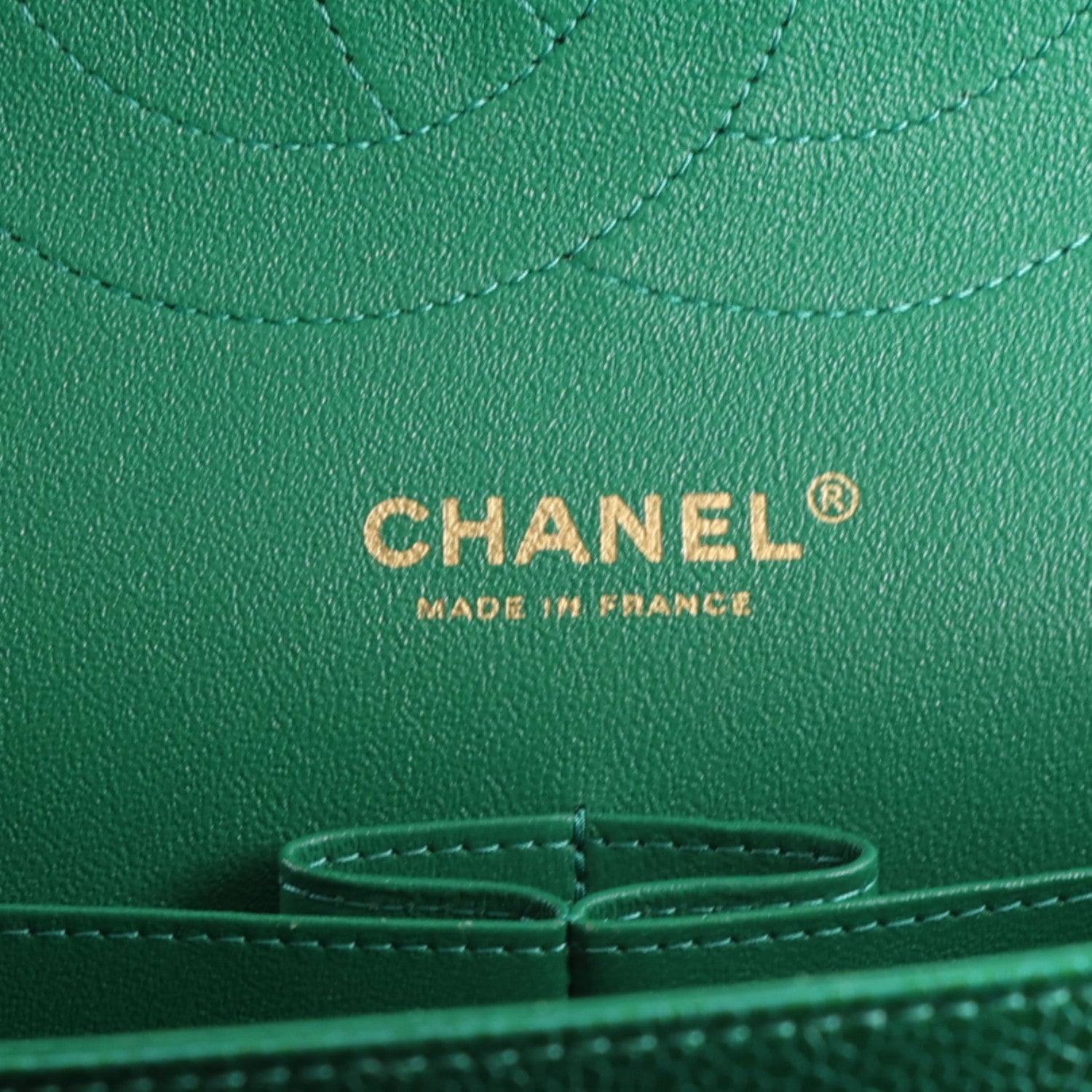 Chanel Metallic Caviar Quilted Jumbo Double Flap Green 6 of 10