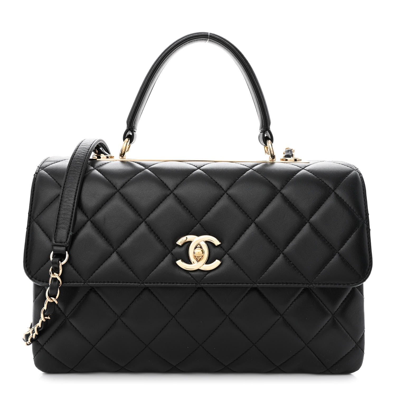 Chanel Lambskin Quilted Medium Trendy CC Flap Dual Handle Bag Black 1 of 12