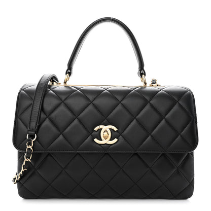 Chanel Lambskin Quilted Medium Trendy CC Flap Dual Handle Bag Black 1 of 12