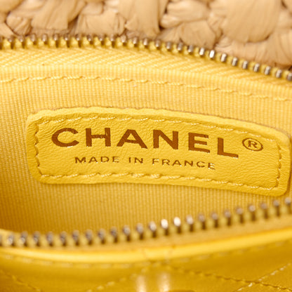 Chanel Raffia Chain Venice Beach Mini Flap Bag Beige Yellow 7 of 13