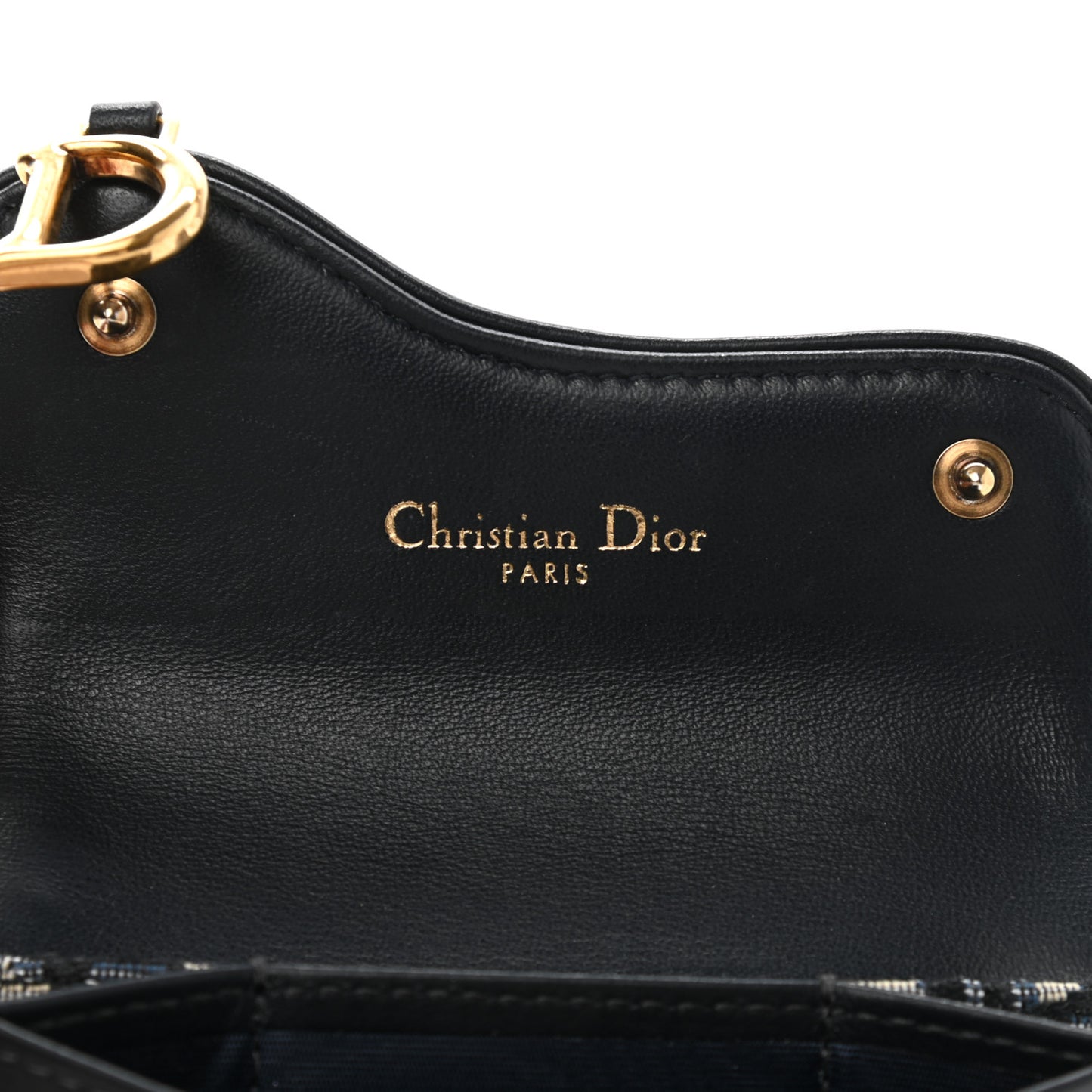 Oblique Saddle Card Holder Blue