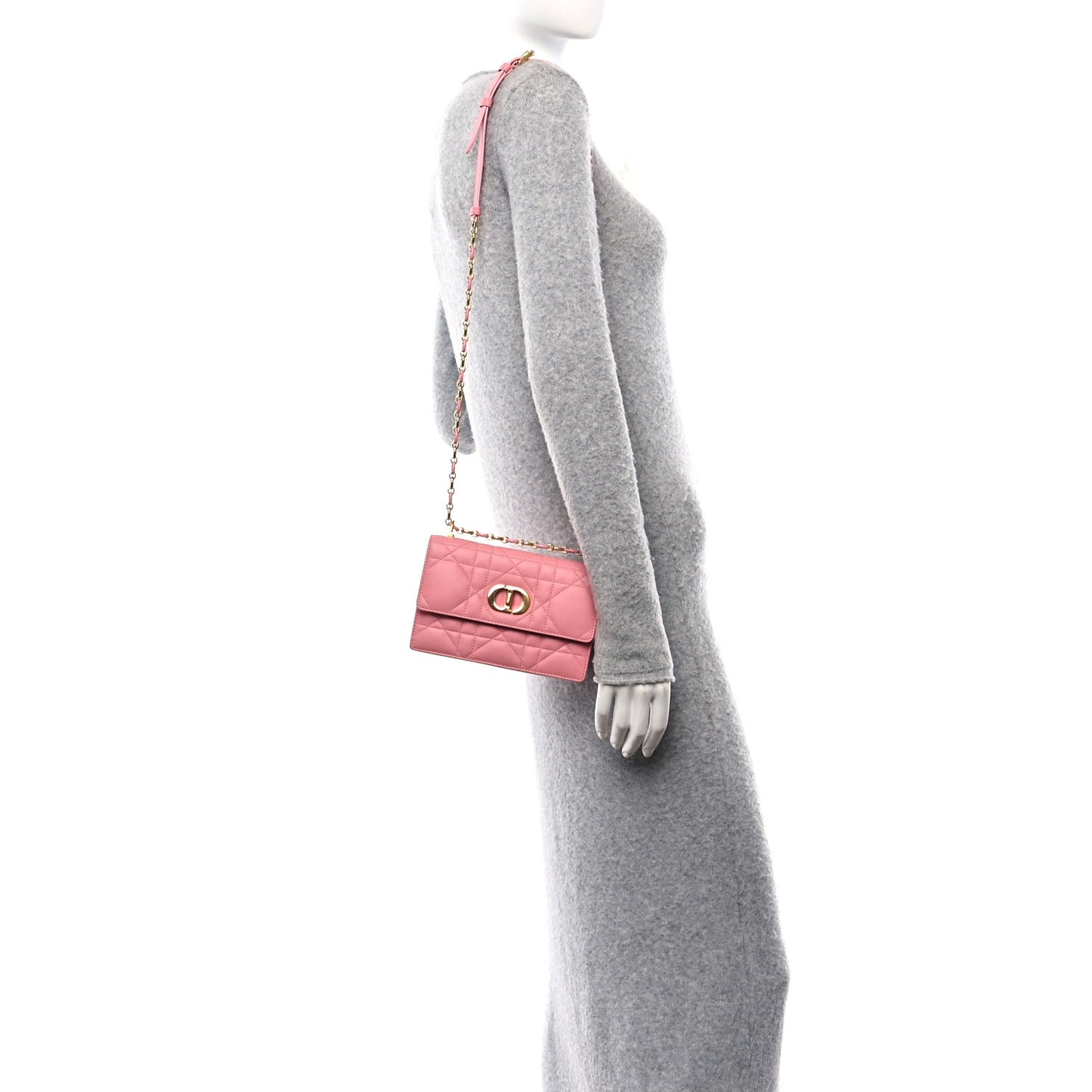 Lambskin Macrocannage Mini Miss Caro Bag Pink