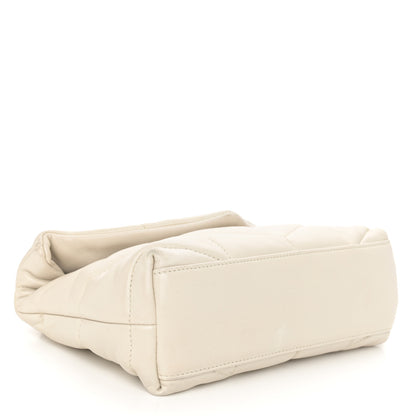 Saint Laurent Lambskin Quilted Mini Loulou Puffer Monogram Chain Satchel Crema Soft 4 of 16
