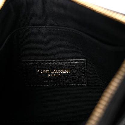 Saint Laurent Grain De Poudre Chevron Monogram Bill Pouch Black 6 of 11