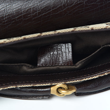 Gucci Monogram Horsebit Clutch Dark Brown 7 of 10