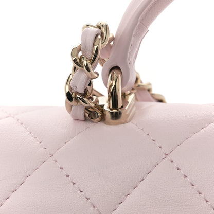Chanel Lambskin Quilted Mini Top Handle Rectangular Flap Light Pink 12 of 14