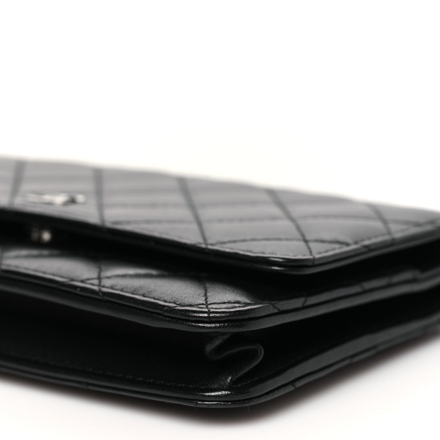 Chanel Lambskin Quilted Wallet On Chain WOC Black 11 of 11