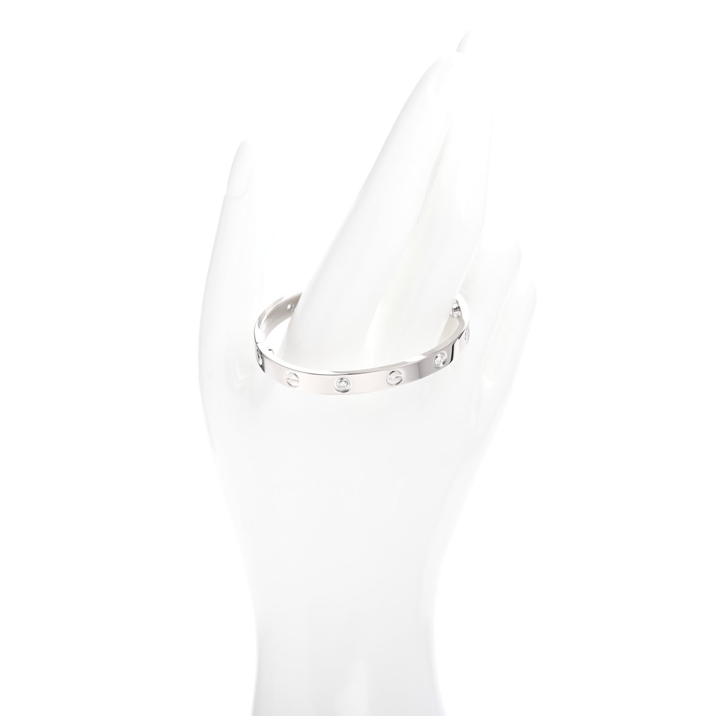18K White Gold 4 Diamond LOVE Bracelet 15