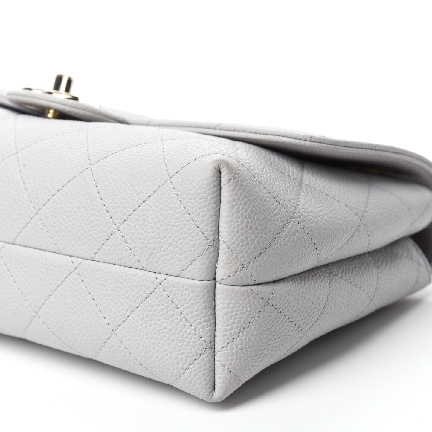 Caviar Quilted City Walk Flap Light Grey