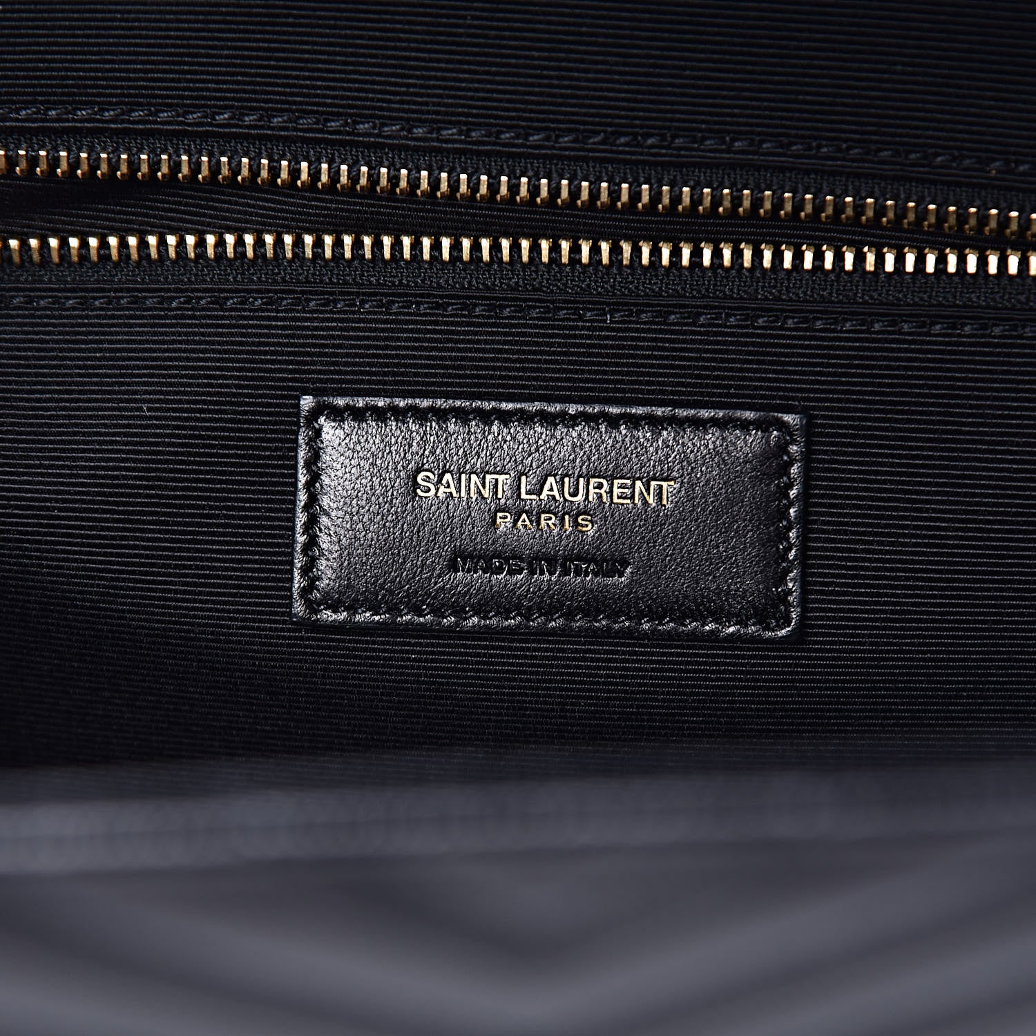 Saint Laurent Grain De Poudre Matelasse Chevron Large Monogram Satchel Black 7 of 10