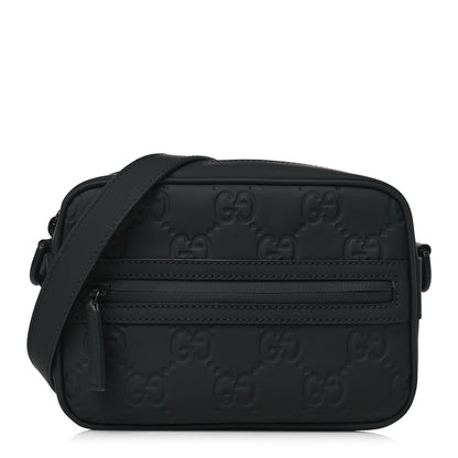 Gucci Rubber Effect Calfskin GG Mini Crossbody Bag Black 1 of 9