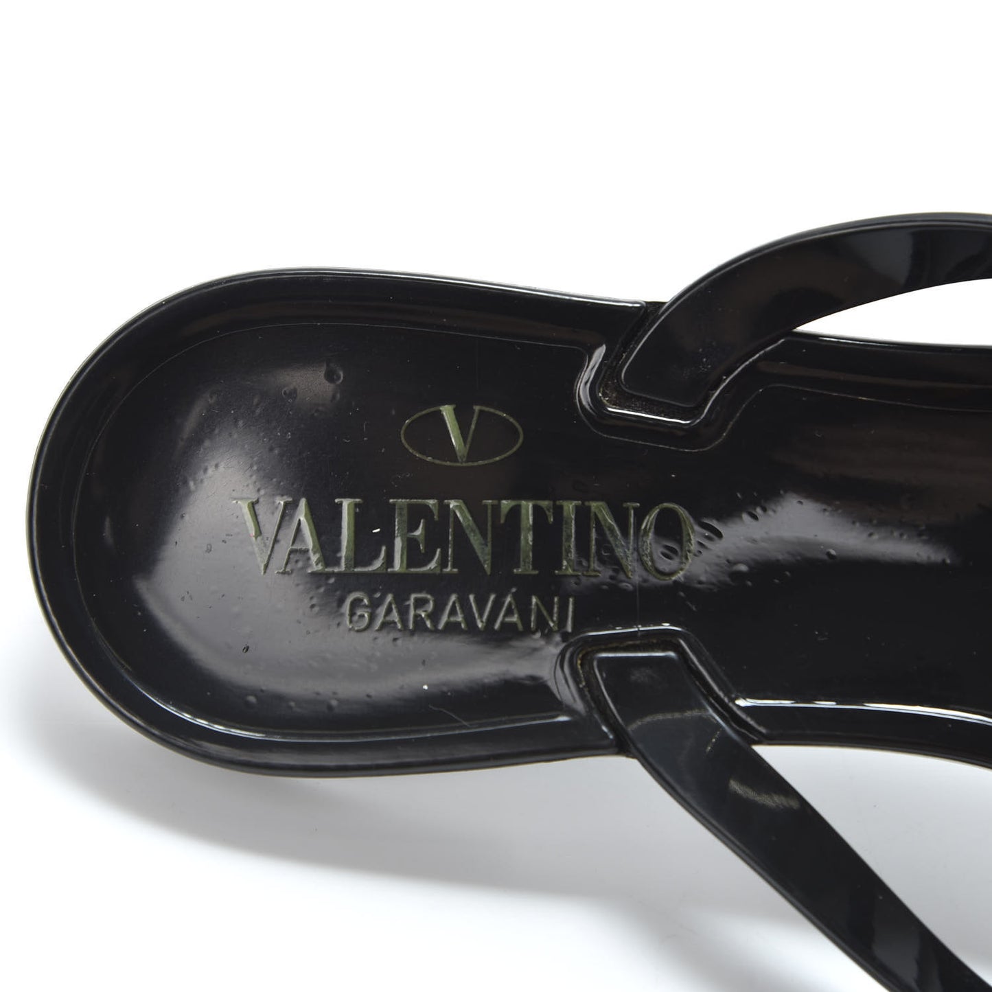 PVC Jelly Rockstud Bow Thong Sandals 37 Black