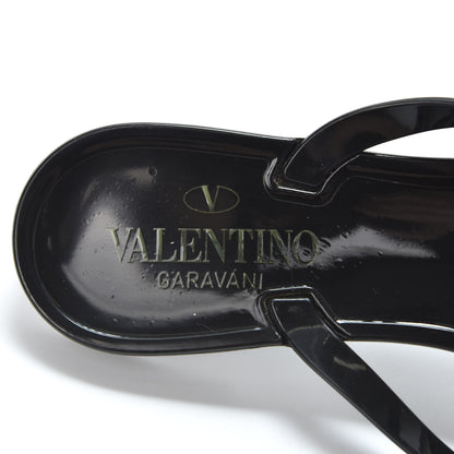 Valentino Garavani PVC Jelly Rockstud Bow Thong Sandals 37 Black 6 of 13