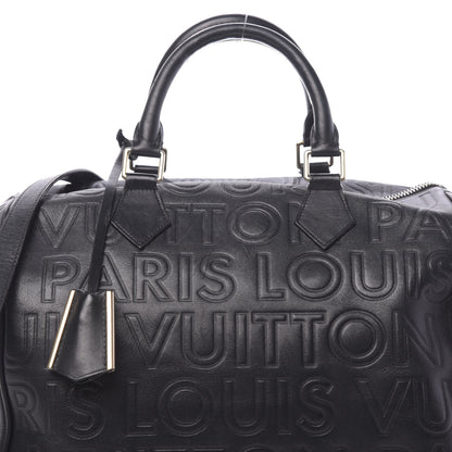 Louis Vuitton Calfskin Embossed Speedy Cube 30 Black 8 of 22