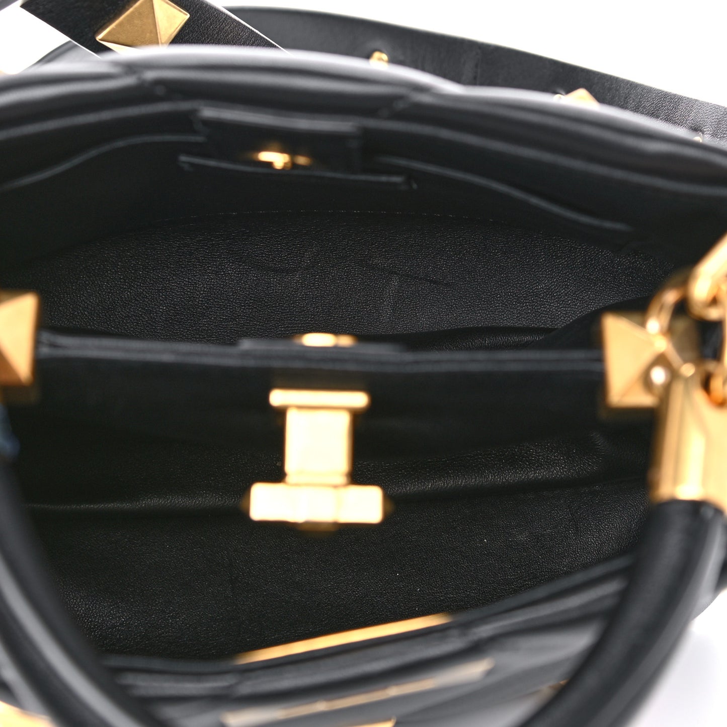Nappa Small Roman Stud The Handle Bag Black