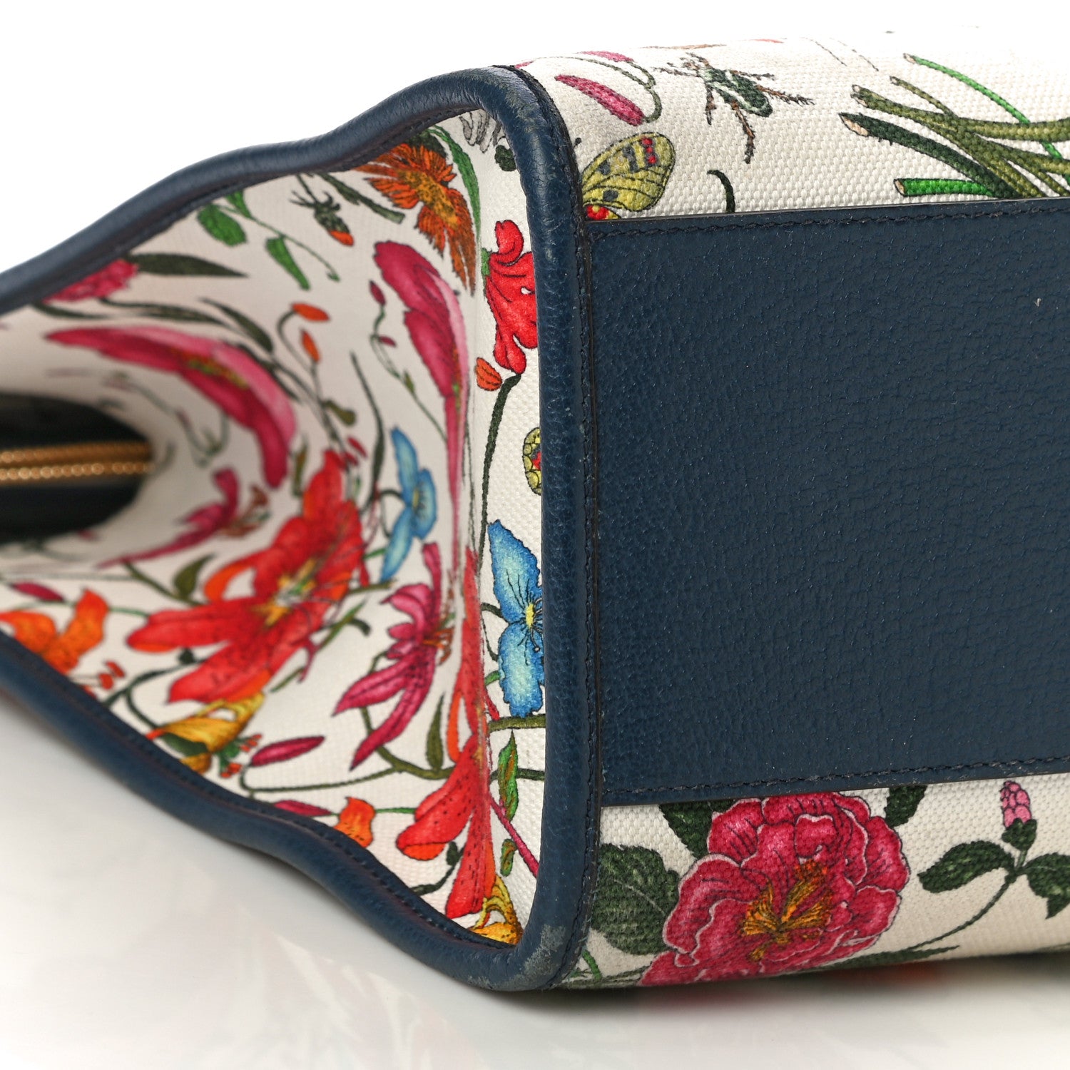 Gucci Canvas Large Flora Tote Navy Multicolor 10 of 19
