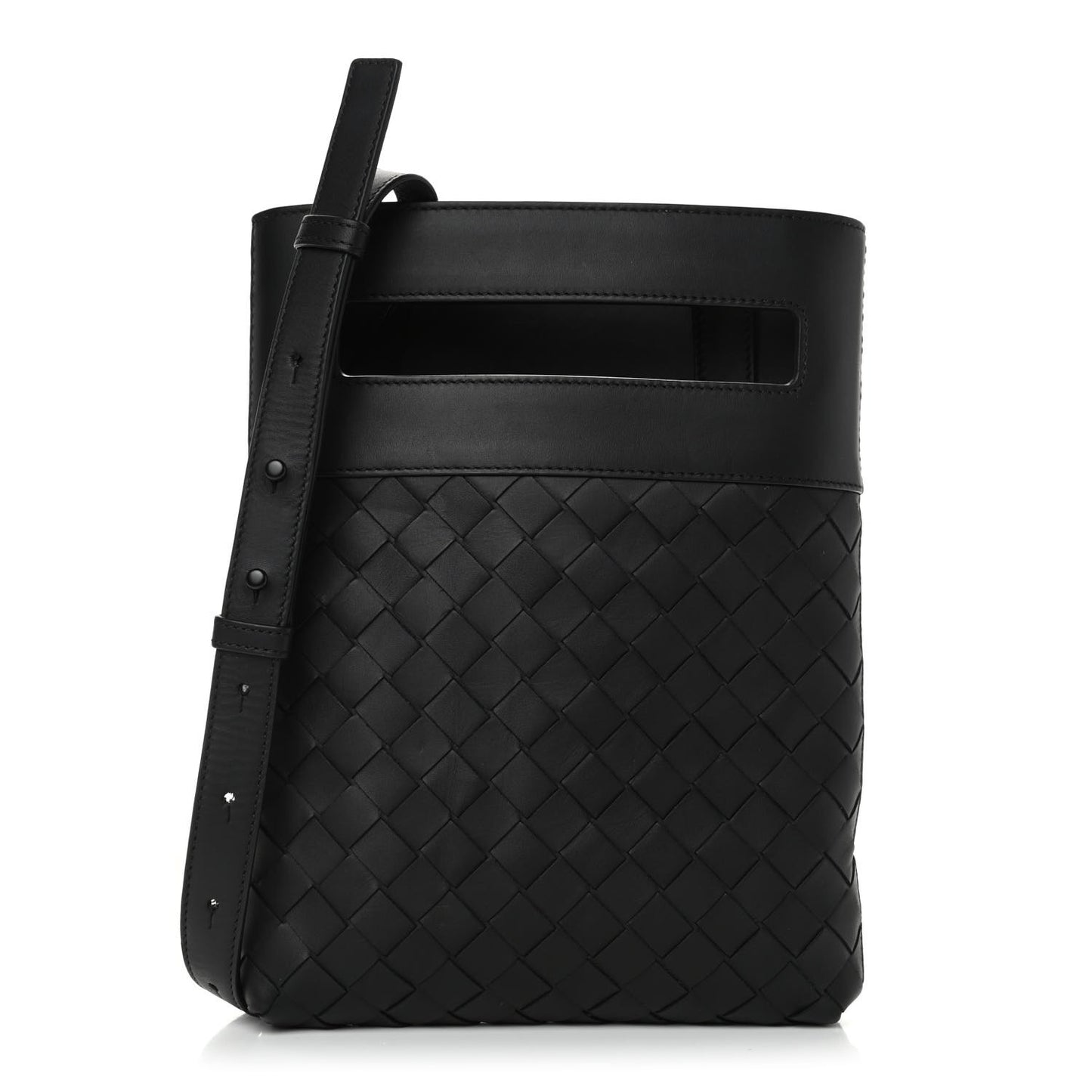 Nappa Intrecciato VN Crossbody Messenger Bag Black