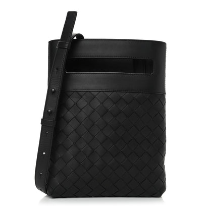 Bottega Veneta Nappa Intrecciato VN Crossbody Messenger Bag Black 1 of 4
