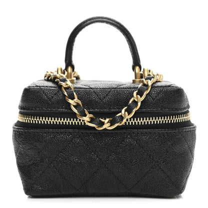 Chanel Caviar Quilted Mini Top Handle Vanity With Chain Black 1 of 9